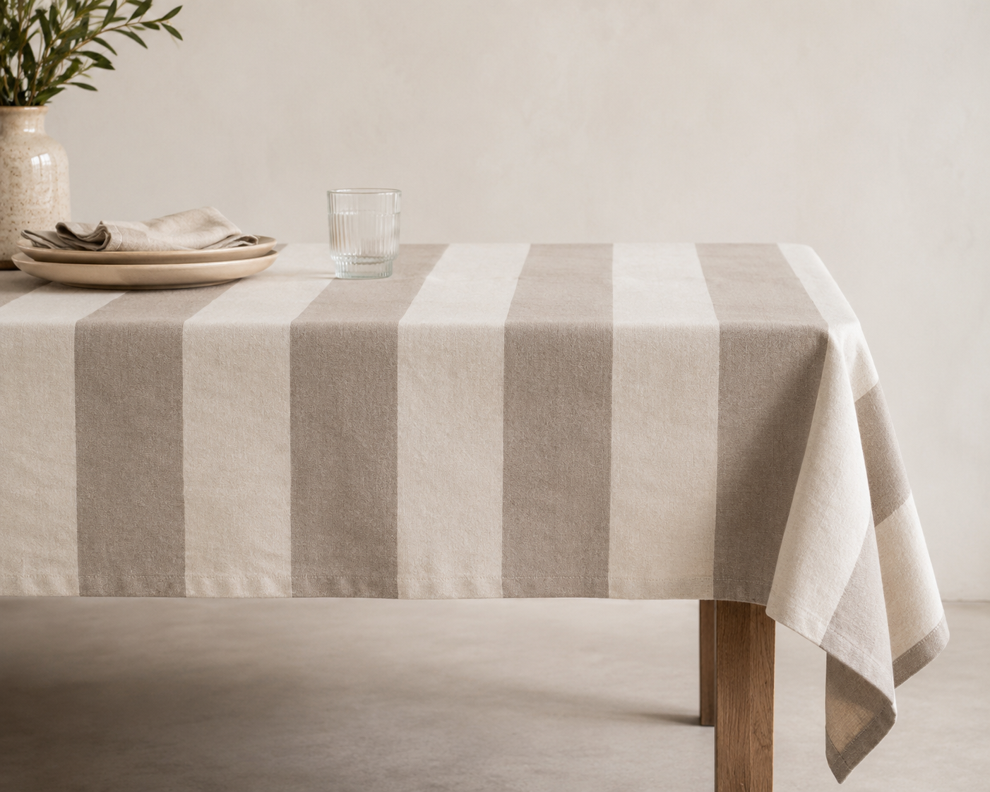 Mantel Repelente de liquidos Tussor Beige y Natural - Imagen 3